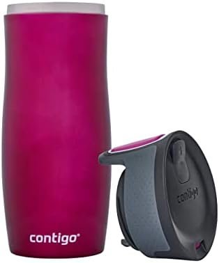 Contigo West Loop Autoseal Travel Mug, Stainless Steel Thermal Mug, Vacuum Flask, Leakproof Tumbler, Coffee Mug with BPA Free Easy-Clean Lid, 470 ml, Raspberry - Image 5