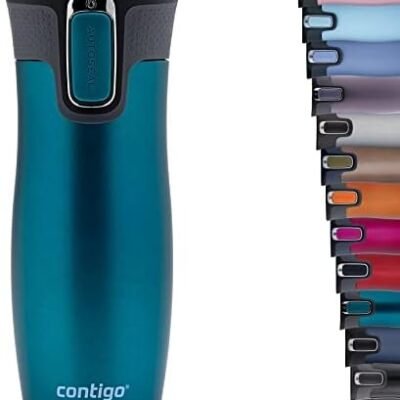 Contigo West Loop Autoseal Travel Stainless Steel Thermal Vacuum Flask, Leakproof Tumbler, Coffee Mug with BPA Free Easy-Clean Lid, 470 ml, Bay