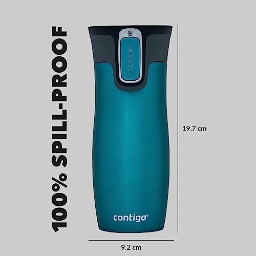 Contigo West Loop Autoseal Travel Stainless Steel Thermal Vacuum Flask, Leakproof Tumbler, Coffee Mug with BPA Free Easy-Clean Lid, 470 ml, Bay - Image 2