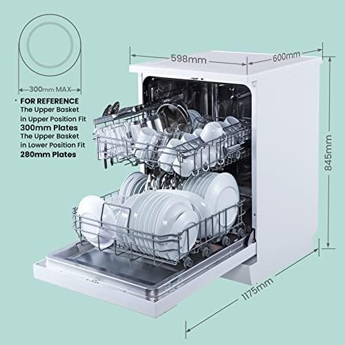 COMFEE' Freestanding Dishwasher FD1435E-W with 14 place settings, Full Size, 44dB, Wide LED Display, Delay Start, Half Load Function, Flexible Racks, White (KWH-FD1435E-W) - Image 4