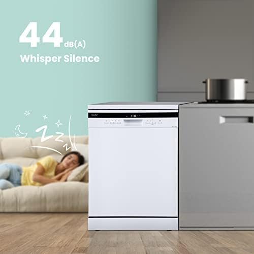 COMFEE' Freestanding Dishwasher FD1435E-W with 14 place settings, Full Size, 44dB, Wide LED Display, Delay Start, Half Load Function, Flexible Racks, White (KWH-FD1435E-W) - Image 2