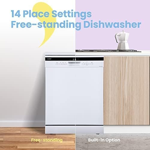 COMFEE' Freestanding Dishwasher FD1435E-W with 14 place settings, Full Size, 44dB, Wide LED Display, Delay Start, Half Load Function, Flexible Racks, White (KWH-FD1435E-W) - Image 5