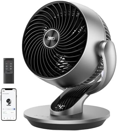 Dreo Smart Table Fan for Bedroom, 28dB Silent Air Circulator Fan with Remote, 7 Inch Diameter Cooling Quiet Desk Fan, 120° Vertical Manual+90° Horizontal Oscillating, 4 Speeds, 5 Modes, 12H Timer - Image 2