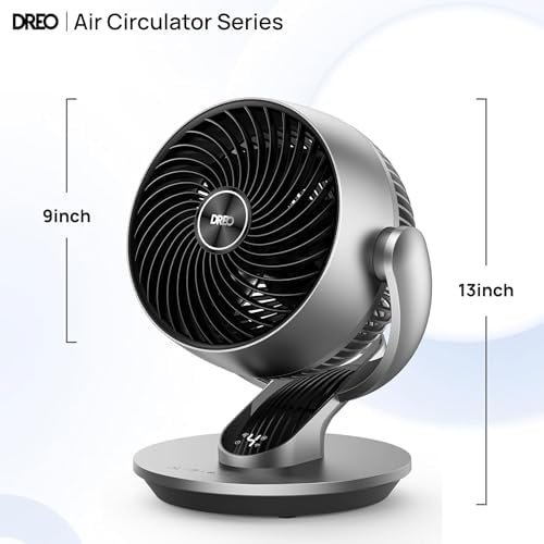 Dreo Smart Table Fan for Bedroom, 28dB Silent Air Circulator Fan with Remote, 7 Inch Diameter Cooling Quiet Desk Fan, 120° Vertical Manual+90° Horizontal Oscillating, 4 Speeds, 5 Modes, 12H Timer - Image 4