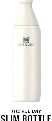 Stanley The All Day Slim Sports Water Bottle 0.6L - Cold For 6 Hours - Iced For 11 Hours - BPA-Free Recycled Stainless Steel - Leakproof - Dishwasher Safe - Cream