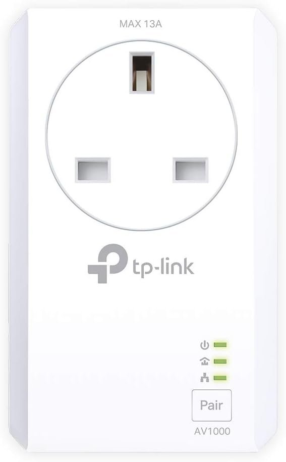 TP-Link TL-PA7027P KIT AV1000 2-Port Gigabit Passthrough Powerline Starter Kit, Data Transfer Speed Up to 1000 Mbps, Ideal for HD/3D/4K Video Streaming, Online Gaming, No Configuration Required, White - Image 3