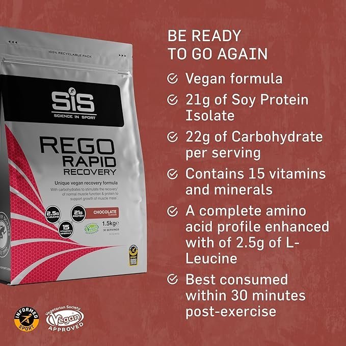 Science In Sport REGO Rapid Recovery Protein Powder | 21g of Protein for Muscle Recovery | Chocolate Flavour, 30 Servings, 1.5Kg - Image 3