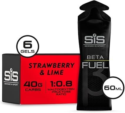 Science in Sport Beta Fuel Gels Dual Source Energy Gel, Strawberry and Lime Flavour, 40 g of Carbs Per Pack, 60 ml Pack (6 Pack) - Image 3