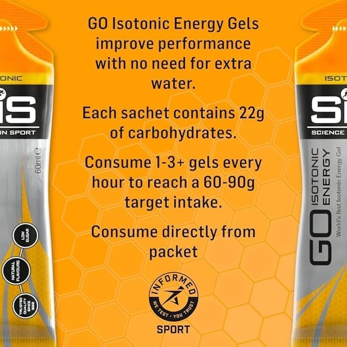 Science In Sport GO Isotonic Energy Gels, Running Gels with 22g Carbohydrates, Low Sugar, Lemon and Lime Flavour, 60ml Per Serving (15 Pack) - Image 2