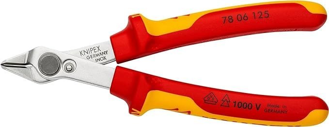 KNIPEX Electronic Super Knips Electronics Diagonal Cutter, 125 mm, VDE, Soft Wire(Copper) to 1.6 mm, Medium Hard Wire to 1 mm, 78 06 125 - Image 3