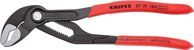 Knipex Cobra® High-Tech Water Pump Pliers grey atramentized, with non-slip plastic coating 180 mm 87 01 180 - Image 3