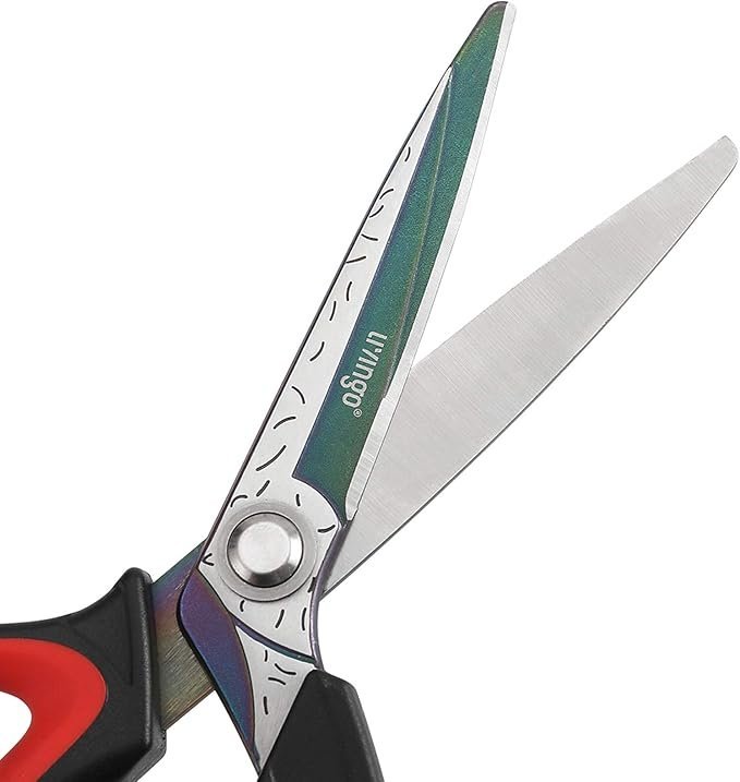 LIVINGO 10" Multipurpose Heavy Duty Scissors, Titanium Coating Ultra Sharp Forged Stainless Steel Tool Industrial Cutting Shears - Image 3